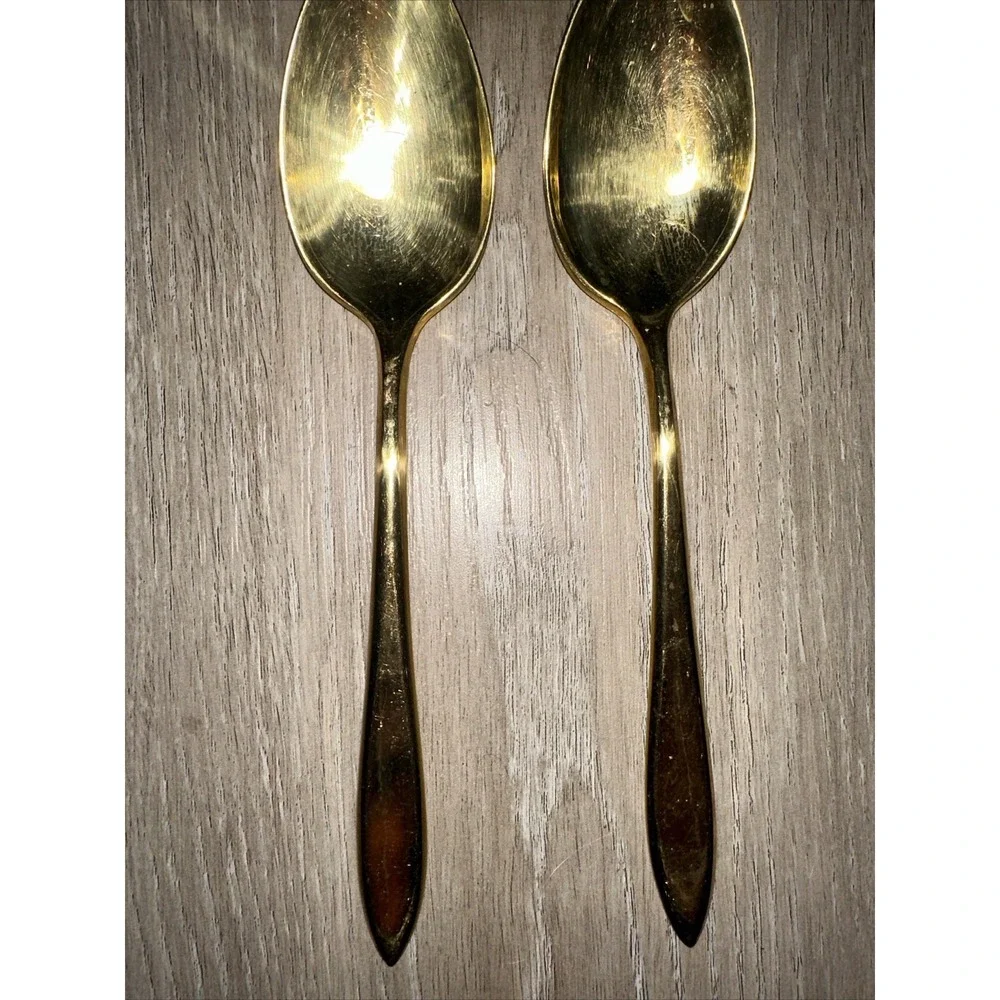 Vintage Dirigold Dirilyte Goldware Regal‎ Flatware Silverware Place Oval Spoon
